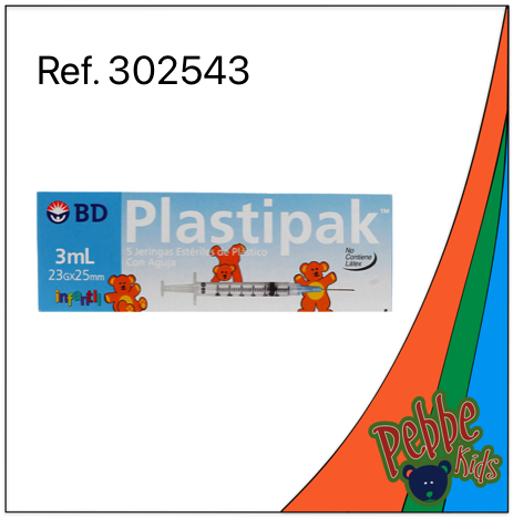 [302543] JERINGA 3ml. AZUL C/5 (23G x 25mm.)