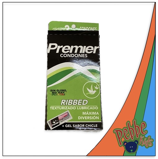 [1367] PRESERVATIVO PREMIER RIBED VERDE C/3 