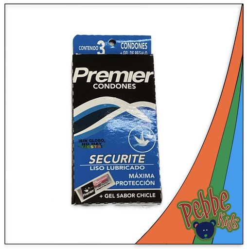 [1368] PRESERVATIVO PREMIER SECURITE AZUL C/3