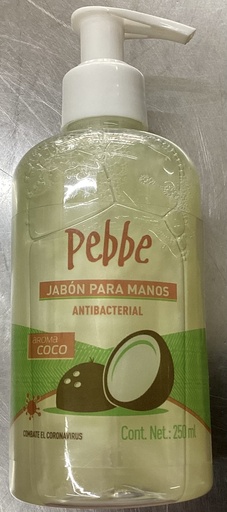 [995] JABÓN LIQ. P/MANOS PEBBE 250ml. COCO