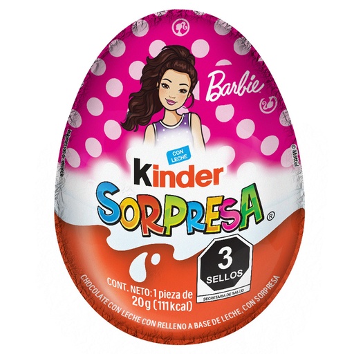[2431] CHOCOLATE KINDER SORPRESA BARBIE C/12
