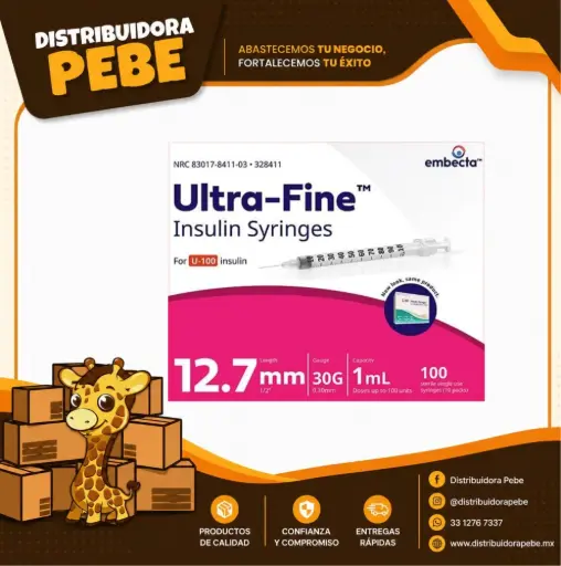 JERINGA 1ml. INSULINA ULTRAFINE C/100 (30G X 12.7mm.)
