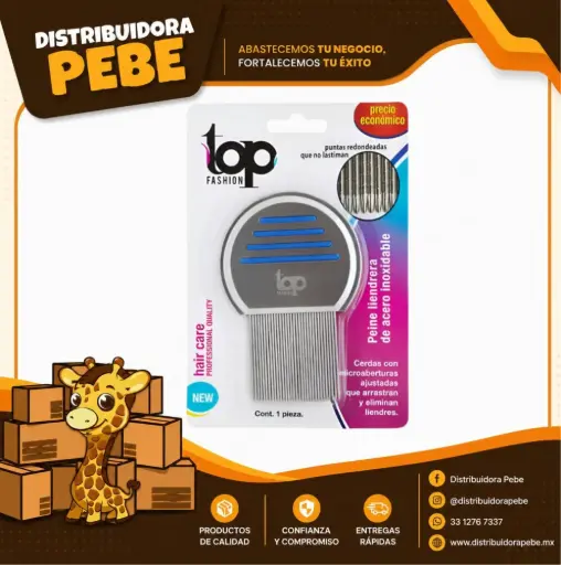 [30031] PEINE LIENDRERO DE ACERO TOP FASHION CHICO