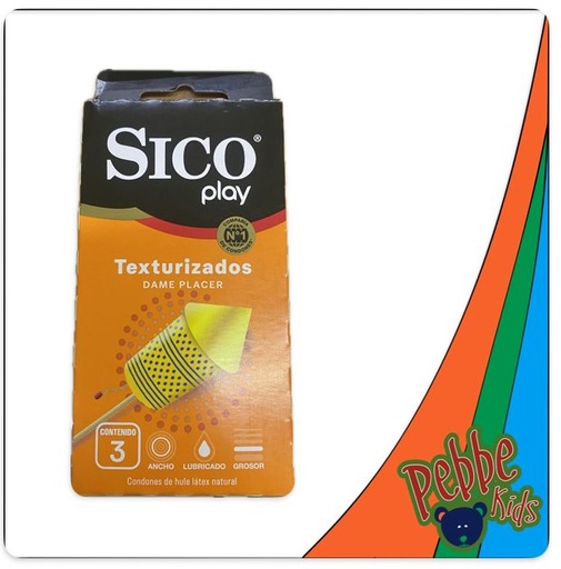 [1373] PRESERVATIVO SICO PLAY TEX C/3 (NARANJA)