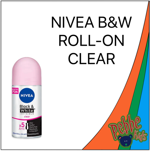 [4051] DES. NIVEA ROLLON BLACK & WHITE CLEAR 50ml. 