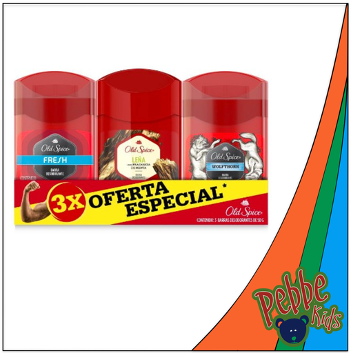 [2552] DES. OLD SPICE BARRA PAQ. C/3 FRESH-WOLF-LEÑA