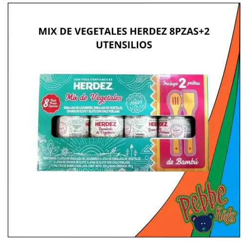 [1930] MIX DE VEGETALES HERDEZ 8PZAS+2 UTENSILIOS