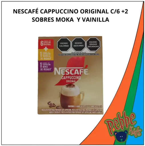 [2082] NESCAFÉ CAPPUCCINO ORIGINAL C/6 +2 SOBRES MOKA VAINILLA